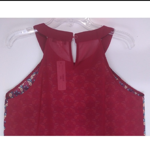 [Last 1] LAST DAY Dark Red Print Blouse Beads - Picture 5 of 5